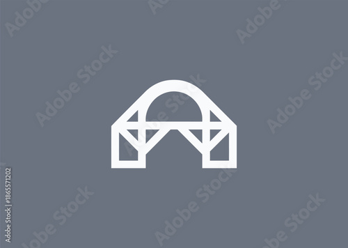 A minimalist bridge logo using line style, representing connection, transition, unity, stability, and overcoming distance