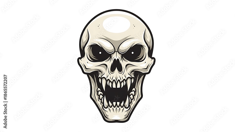 Fototapeta premium Illustration of a menacing skull design.