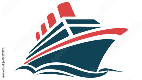 Stylized cruise ship vector icon