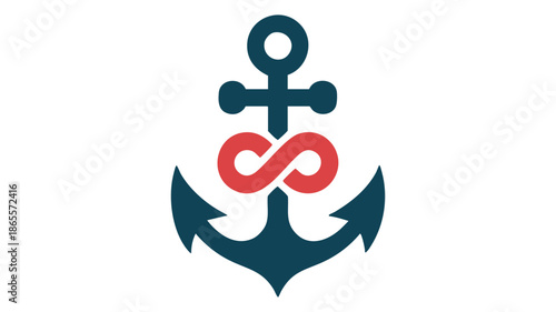 Modern anchor with infinity symbol