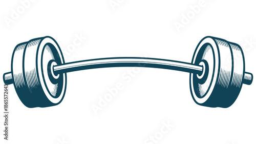 Vintage barbell illustration for fitness