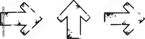 grungy arrows pointing up and sideways for navigation