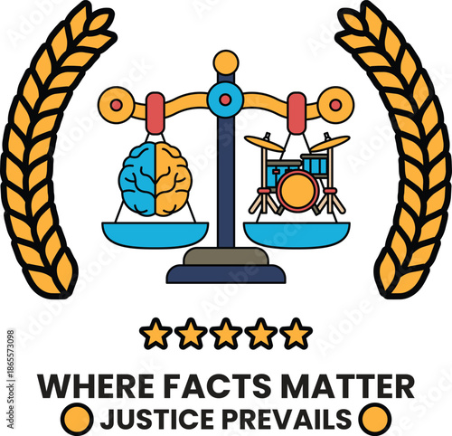 A scale with a brain and drum on it