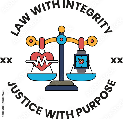 A logo for law with integrity, justice and purpose