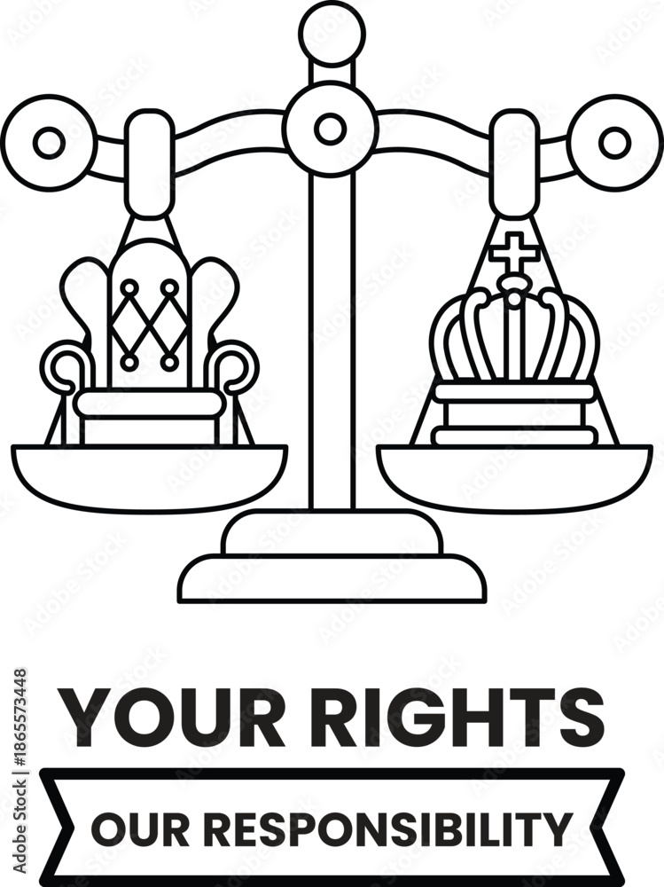 Obraz premium A scale with two crowns on it