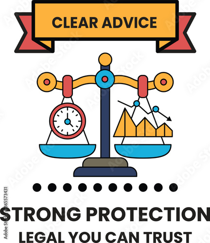 A scale with a clock on one side and a graph on the other