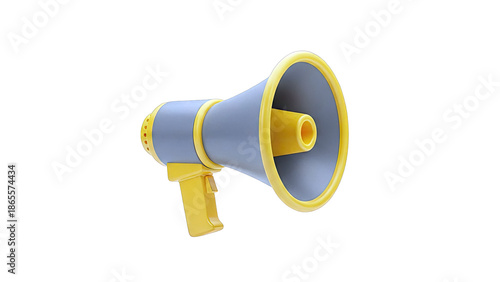 3D Render of a Yellow and Gray Megaphone