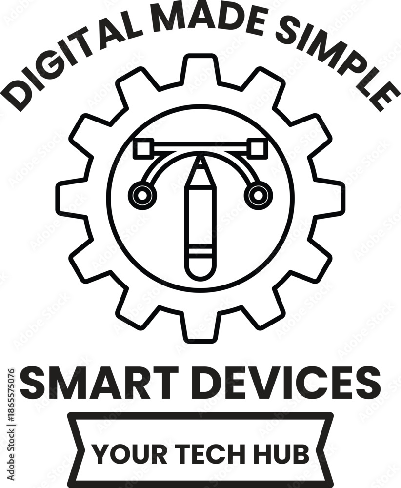 Naklejka premium A logo for a tech hub that is simple and easy to understand