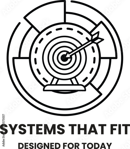 A black and white logo for Systems That Fit