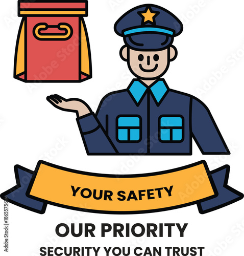 A man in a uniform is holding a bag and smiling