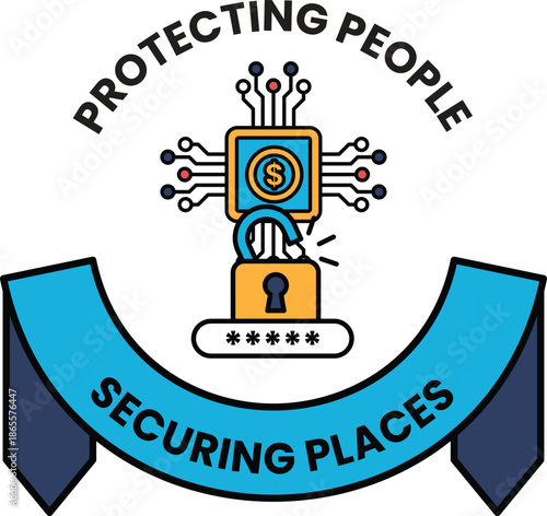 A logo for protecting people and securing places