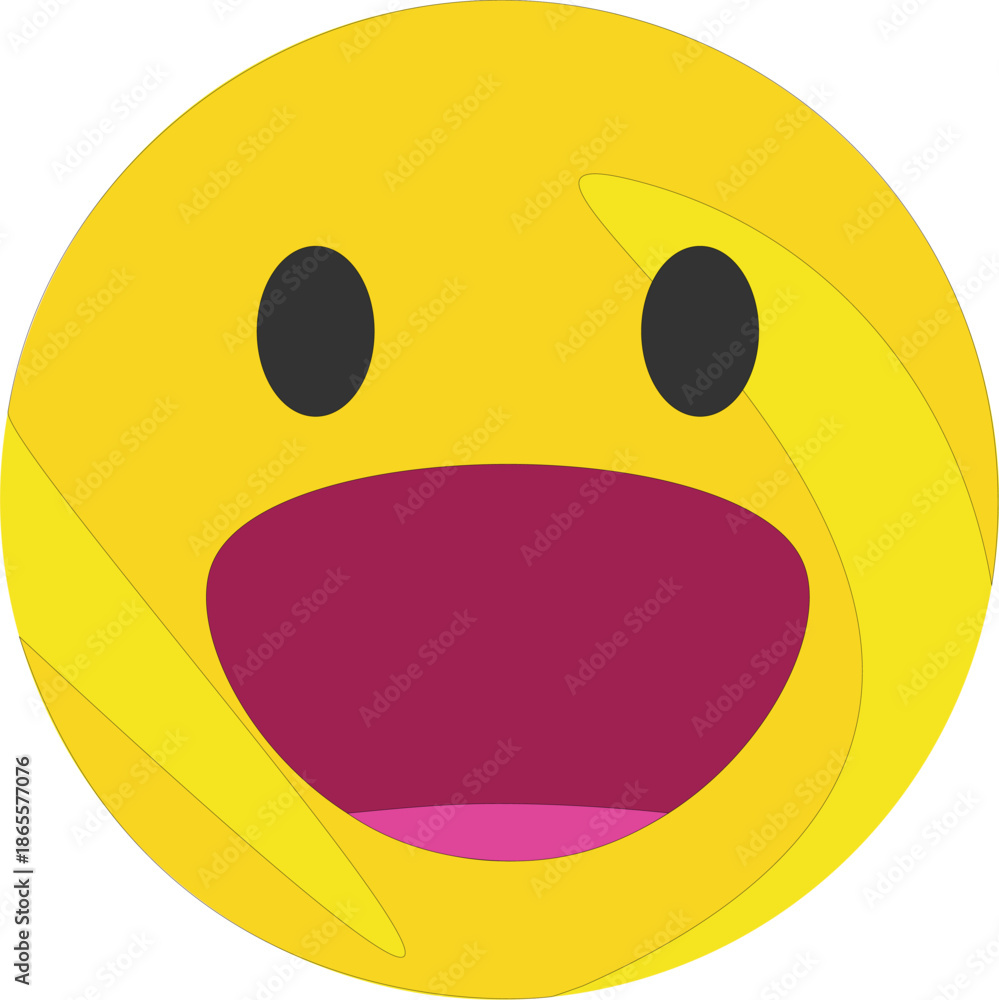 Fototapeta premium A happy yellow smiley face icon with a joyful expression and a cartoon vector design creates a fun smiling character symbol representing happiness and emotion