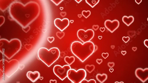 Red Hearts Background for Romantic Decorations, Valentine's Day, Love Themes, Gift Wrapping, or Social Media Graphics
