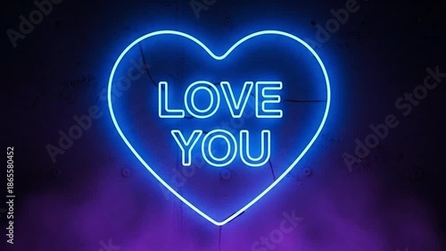 Bright Neon Love You Heart Sign for Romantic Decor and Gifts