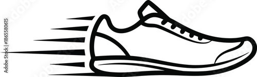 Running Shoe in Motion Illustration.