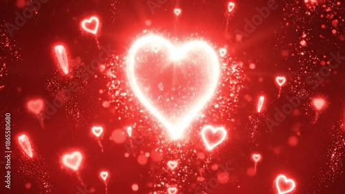 Red Heart Illustrations with Sparkles for Romantic Celebrations and Love Expressions