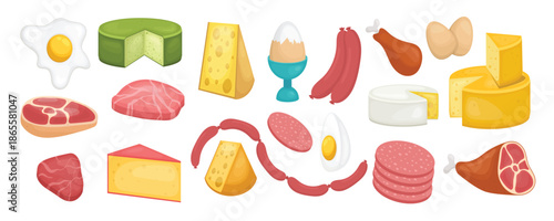 animal source food clipart design illustration