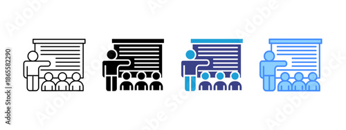 Training icon set multiple style collection