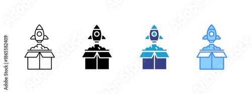 Product Launch   icon set multiple style collection