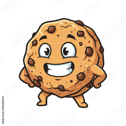 Happy cookie character isolated on transparent background