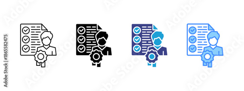 Qualification  icon set multiple style collection
