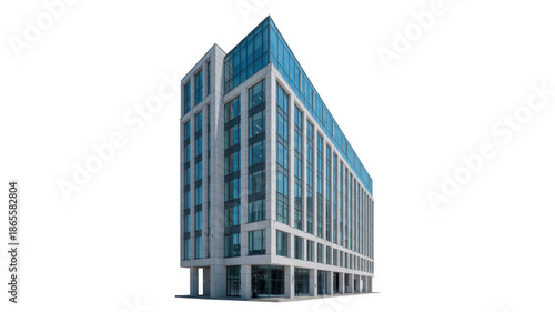 Wallpaper Mural Modern office building with blue windows and gray facade isolated on a transparent background Torontodigital.ca