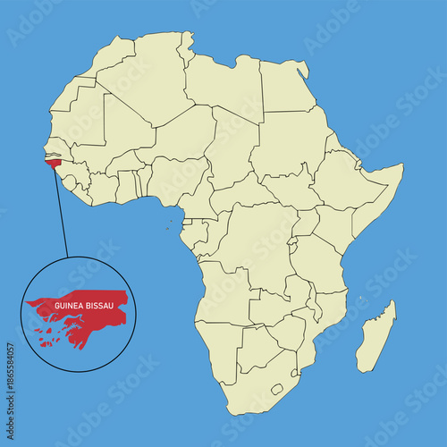 Photos Vector map of Guinea Bissau, silhouette illustration of vector map isolated on map of Africa