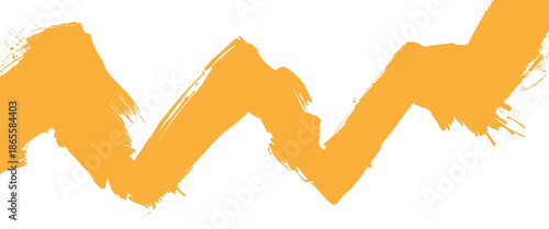 Vector watercolor style orange wave ink brush stroke on white background