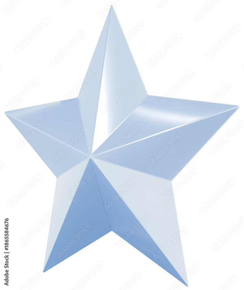 Obraz premium 3D素材_オーナメント_星_シルバー
