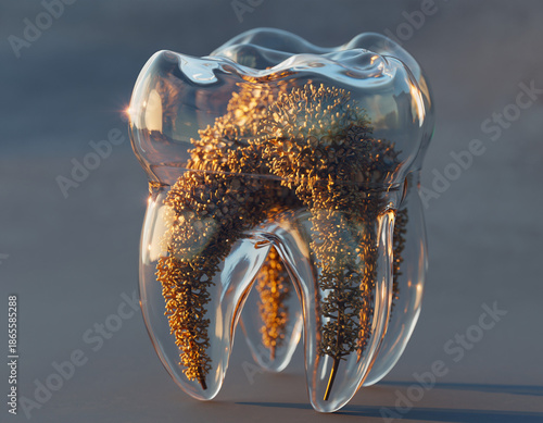 Medical Image Visualizing Plaque and Bacterial Growth Between Teeth