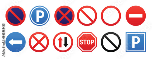 collection of twelve varied road signs these regulatory 