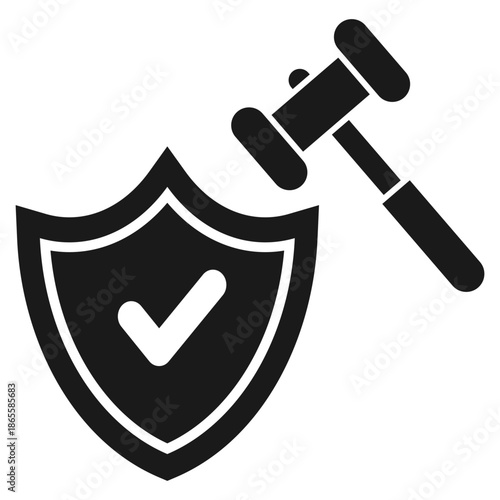 legal protection glyph icon
