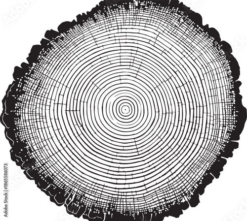 Tree Rings: Capturing the intricate story of time, a detailed cross-section of a tree trunk reveals the mesmerizing patterns of its growth rings, each a testament to years of resilience.