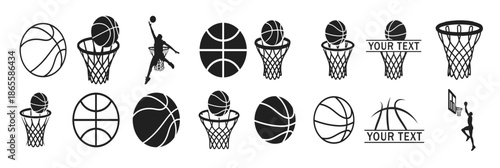 asketball sports club logo template bundle for tournament 