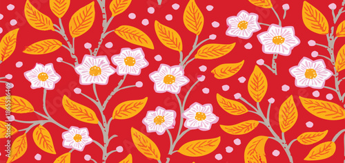  batik pattern flat illustration