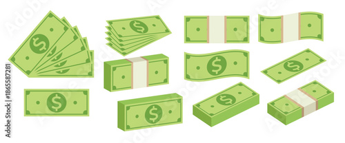 money flat design vector isolated on white baackground