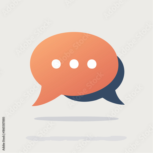 Abstract illustration of two speech bubbles suggesting communication and dialogue