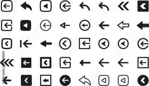 Set of Hand-Drawn Japanese Style Decorative Elements Labels and Banners for Retail Promotions