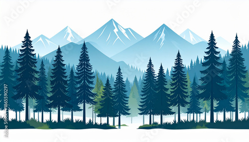 Serene Pine Forest Landscape