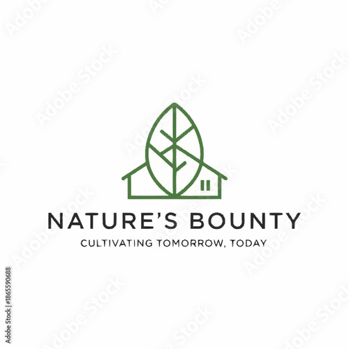 Natures Bounty Logo Featuring a Leaf and House Outline.