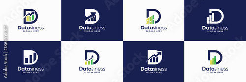 collection of letterr D business chart logo design.
