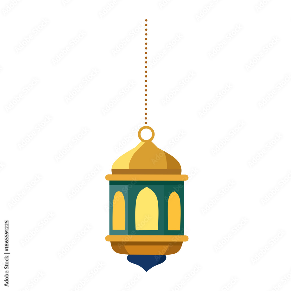 Obraz premium Islamic lantern isolated on white background