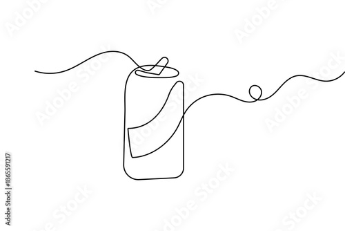 Drink can food icon continuous one line drawing minimalist style isolate outline vector graphic