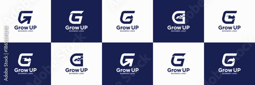 collection of letter G arrow logo design