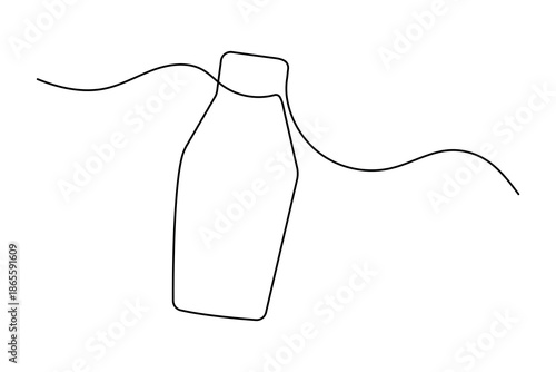 Fresh milk food icon continuous one line drawing minimalist style isolate outline vector graphic