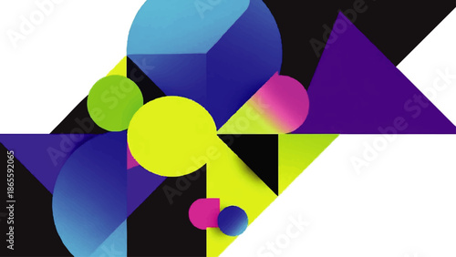 Vibrant Geometric Shapes and Colors.
