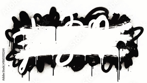 Black Paint Splash Frame Border Design.