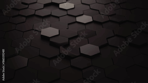 Black Hexagonal Tiles with Gray Accent.