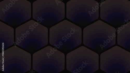 Dark Hexagonal Pattern with Black Background.