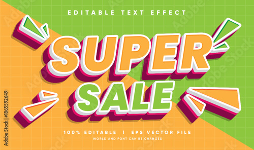 super sale vector text effect with modern style